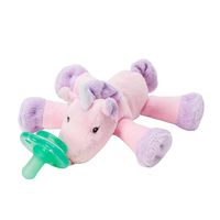 Nookums Paci-Plushies Shakies - Pacifier Holder and Rattle (2 in 1)- Adapts to Name Brand Pacifiers, Suitable for All Ages, Plush Toy Includes Detachable Pacifier (Unicorn)