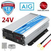 Giandel 2000W Pure Sine Wave Power Inverter DC 24V to AC120V with Dual AC Outlets with Remote Control 2.4A USB and LED Display
