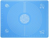 Silicone Baking Mat for Pastry Rolling Dough with Measurements - 19.7" x 15.7" BPA Free Non stick and Non Slip Blue Table Sheet Baking Supplies for Bake Pizza Cake