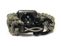Savior Survival Gear Paracord Watch Band Compatible with Apple 42mm and 44mm Apple Watch - Paracord Watch Band with Stainless Steel Adjustable Shackle (550 Paracord, Digital Camo, X-Large)