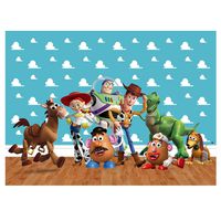zlhcgd 7x5FT Toy Story Photography Vinyl Photo Background for Kids Birthday Party Backdrops Decoration