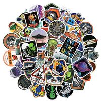 Vinyl Alien Stickers 50 Pcs Laptop Water Bottle Stickers Pack Space Decals for Suitcase Laptop Ipad Car Luggage Water Bottle Helmet Truck (Alien)