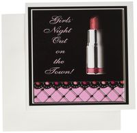 3dRose Lipstick, Girls Night Out - Greeting Cards, 6 x 6 inches, set of 12 (gc_13000_2)