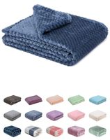 Fuzzy Blanket or Fluffy Blanket for Baby Girl or boy, Soft Warm Cozy Coral Fleece Toddler, Infant or Newborn Receiving Blanket for Crib, Stroller, Travel, Decorative (28Wx40L, XS-Smoked Blue)