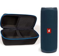 JBL Flip 5 Waterproof Portable Wireless Bluetooth Speaker Bundle with divvi! Protective Hardshell Case - Blue