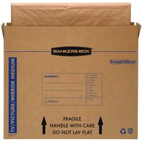 Bankers Box SmoothMove TV/Picture/Mirror Moving Box, Medium, 37 x 4 x 27 Inches, 4 Pack (7711201), Kraft