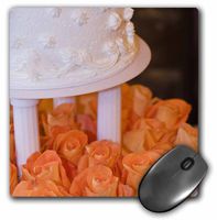 3dRose Tiered Wedding Cake, Orange Roses - LI11 TDR0000 - Trish Drury - Mouse Pad, 8 by 8" (mp_83270_1)