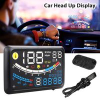 5.5" Car HUD Head Up Display OBD2 OBDII Fuel Consumption Speed Warning System