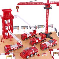 iPlay, iLearn Fire Truck Play Set, Firefighting Engine, Emergency Rescue Vehicles w/ Station, Extending Ladder, Educational Learning Toys, Gift for 3, 4, 5, 6 Year Old Boys, Toddlers, Kids