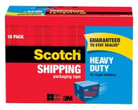 Scotch Heavy Duty Shipping Packaging Tape, 18-Roll Cabinet Pack, Great for Packing, Shipping & Moving, 1.88" x 54.6 Yards, Clear, 3" Core (3850-18CP)