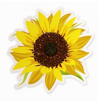 Sunflower Floral Sticker - 4" Floral Decal