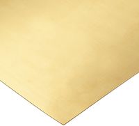 260 Brass Sheet, Unpolished (Mill) Finish, H02 Temper, ASTM B19/ASTM B36, 0.015" Thickness, 6" Width, 60" Length