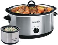 Crockpot SCV803-SS 8 quart Manual Slow Cooker with 16 oz Little Dipper Food Warmer, Stainless Steel