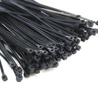 200-Pack Heavy Duty 4 Inches (18lbs) Zip Cable Tie Down Strap Wire Uv Black Nylon Wrap