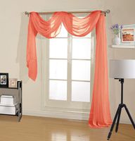 Decotex Premium Quality Sheer Voile Scarf Valance for Home & Event Designs (37" X 216", Salmon)