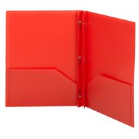 Smead Poly Two, Pocket Folder with Fasteners, 11"x 8 1/2", Pack of 25, Red (87727)