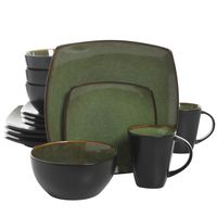 Gibson Elite Soho Lounge 16 Piece Dinnerware Set, Green