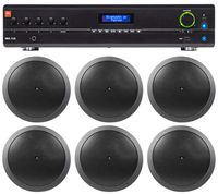 JBL VMA1120 Commercial/Restaurant 120W 70v Amplifier+(6) JBL Black 6.5" Speakers