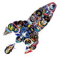 NASA Stickers for Laptop [45PCS] Space Explorer Galaxy Vinyl Decals for Water Bottle Hydro Flask MacBook Car Bike Bumper Skateboard Luggage,Spacecraft Universe Planet Logo Graffiti Sticker