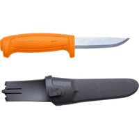 Morakniv Craftline Basic 511 High Carbon Steel Fixed Blade Utility Knife & Combi-Sheath, 3.6", Orange