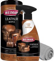 Weiman Leather Cleaner and Conditioner Kit - Non-Toxic Restores Leather Surfaces - Ultra Violet Protectants Help Prevent Cracking or Fading of Leather Furniture, Car Seats, Shoes
