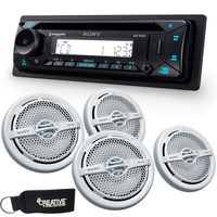 Sony MEX-M72BT Marine Bluetooth/CD Receiver & Two Pairs of XS-MP1611 6.5" Marine Dual Cone Speakers