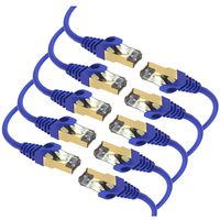 Maximm Cat7 Ethernet Cable, 10 Feet, Blue [10 Pack] Pure Copper RJ45 Gold-Plated Connectors 600 MHz, 10 Gbps. for Fast Speed & Performance. for Computers to Network Components