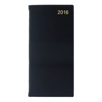 Lett's 2016 Sterling Week to View, Vertical, Black, 6.625" x 3.25" (C33SUBK-16)