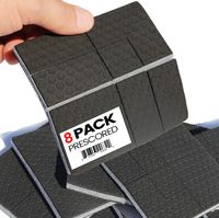 SlipToGrip" Non Slip Furniture Pad Grippers - Stops Slide - Multi Size (8 Pads) - Make 4", 1", 2", etc.- Pre-Scored Multiple Sizes - 3/8" Felt Core - Anti Slip - No Nails, No Glue.