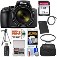 Nikon Coolpix P900 Wi-Fi 83x Zoom Digital Camera with 32GB Card + Battery + Case + Tripod + Filter + HDMI Cable + Kit