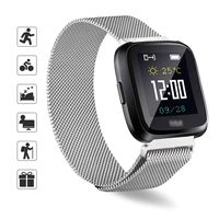 TOMALL Replacement Bands Compatible for Fitbit Versa/Versa 2,Stainless Steel Metal Wristband for Women Men