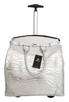 19" Computer/laptop Bag Tote Duffel Rolling Wheel Padded Case Silver Zebra