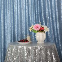 Eternal Beauty Baby Blue Sequin Wedding Backdrop Photography Background Party Curtain, 8Ft X 8Ft