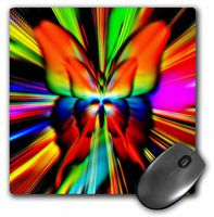 3dRose Print of Neon Colored Butterfly - Mouse Pad, 8 by 8 inches (mp_194762_1)