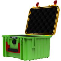 STR8 Brand 10" with 3-Layer Pre Cut Grid Configuration Foam, Weather Resistant, Smell Proof, Lockable, Glass Protector, Outdoor Carrying Case for Multi-Purpose - STR8BRAND (Rasta Yellow TOP)