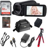 Canon VIXIA HF R700 Full HD Camcorder, CMOS Sensor, 57x Advanced Zoom, Fast & Slow Motion Recording + 32GB Storage + Spider Tripod + Case