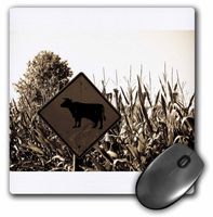 3dRose LLC 8 x 8 x 0.25 Inches Cow Crossing Sepia Tone Mouse Pad (mp_6836_1)