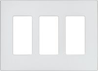 EATON 9523SG Wiring Aspire Screw less Wall Plate, 3 Gang 6-7/8 In L X 4-7/8 In W 1/4 In T, Granite, Silver