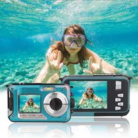 Waterproof Underwater Digital Cameras for Snorkeling,Waterproof Cameras Digital Underwater Video Recorder Camera-Dual Screen Selfie Camera