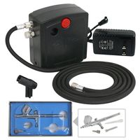 F2C TC-100 Dual Action Mini Air Compressor Airbrush Kit Airbrush Gun for Art Painting Tattoo Manicure Craft Cake Spray Model Air Brush Nail Tool
