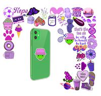 50 Pieces Vinyl Waterproof Stickers VSCO No Duplicate Decal for Phone Car Laptop Luggage Skateboard Motorcycle Bicycle Label Graffiti Patches Guitar (Purple)