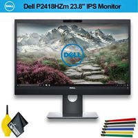 Dell P2418HZM Video Conferencing 16:9 IPS Monitor, 1920x1080P, 1000:1, 6ms (GTG) (P2418HZM) with Wire Straps, Dust Blower, and Microfiber Cloth (1 - Pack)