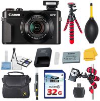 Canon PowerShot G7 X Mark II (Black) Video Camera Bundle with Commander 32GB High Speed Memory Card + Card Reader + Deluxe Case + Commander Starter Kit