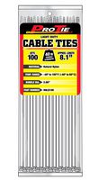 Pro Tie N8LD100 8.1-Inch Light Duty Standard Cable Tie, Natural Nylon, 100-Pack