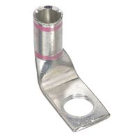 Panduit LCA1/0-38F-X Copper Compression Lug, 1 Hole, 1/0 AWG, 3/8-Inch Stud, 90° Bent Angle