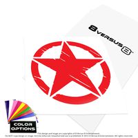 Distressed Invasion Star Vinyl Decal Sticker - Made in USA - Rated up to 8 Years - Indoors or Outdoors - Cars, Laptops, Windows, etc. (6" Wide x 6" Tall, Red)