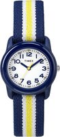 Timex Boys TW7C05800 Time Machines Blue/Yellow Stripes Elastic Fabric Strap Watch
