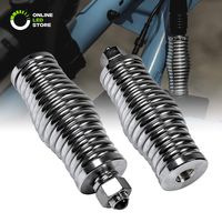 2pc Heavy-Duty Barrel Spring Mounting Base [Chrome-Plated] [6mm Spring] [1/2" Mounting Hardware] CB Radio Antenna/Lighted LED Whips up to 102"