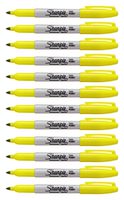 Sharpie Color Burst Permanent Markers, Fine Point, Yellow, Box of 12 (1948362)