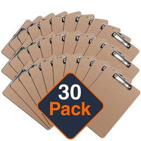 Clipboards (Set of 30) by Office Solutions Direct! ECO Friendly Hardboard Clipboard Pack, Low Profile Clip Standard A4 Letter Size, Classroom Supplies